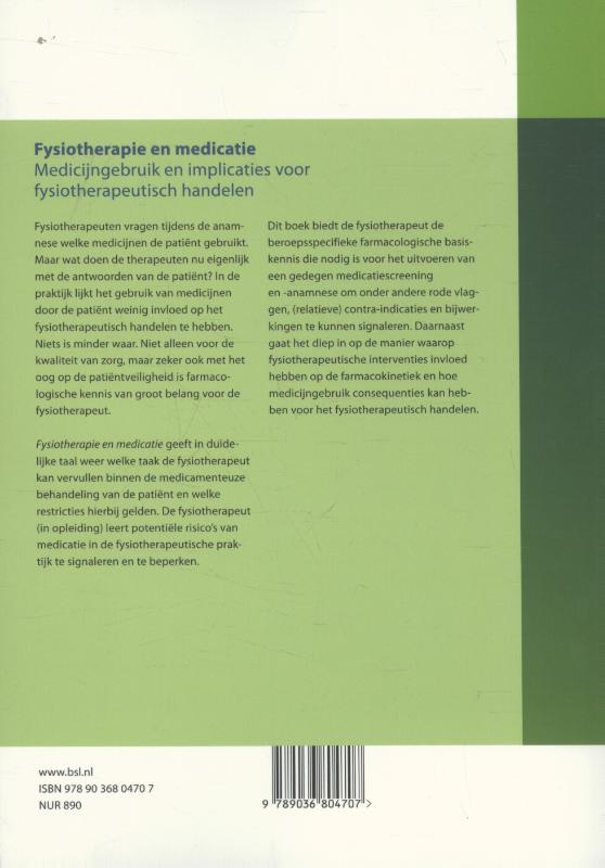 Fysiotherapie en medicatie achterkant