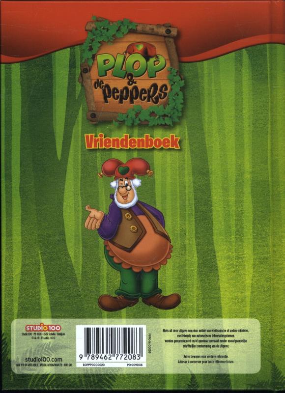 Plop en de Peppers vriendenboek achterkant