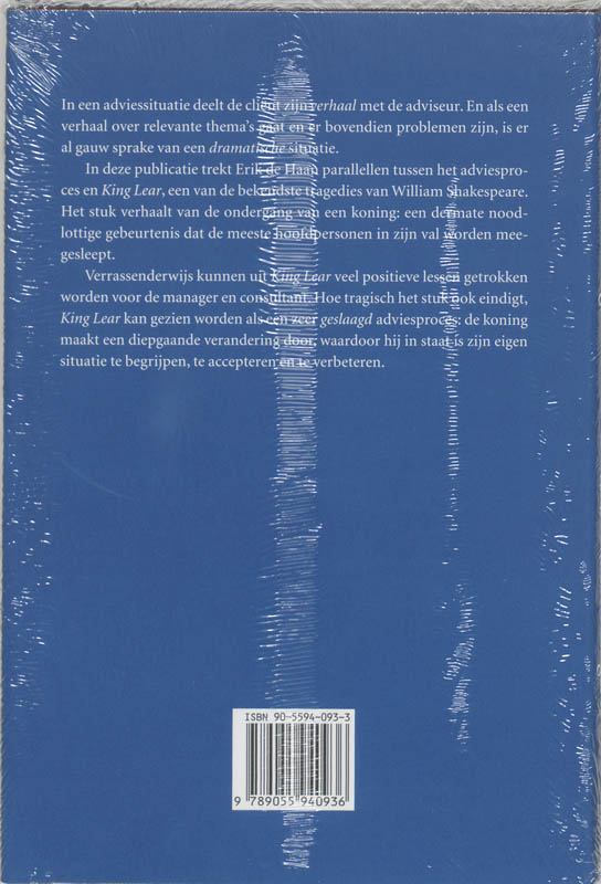 King Lear voor adviseurs en managers achterkant