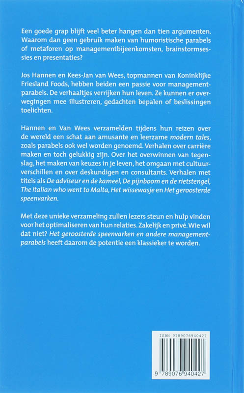 Het geroosterde speenvarken en andere managementparabels achterkant