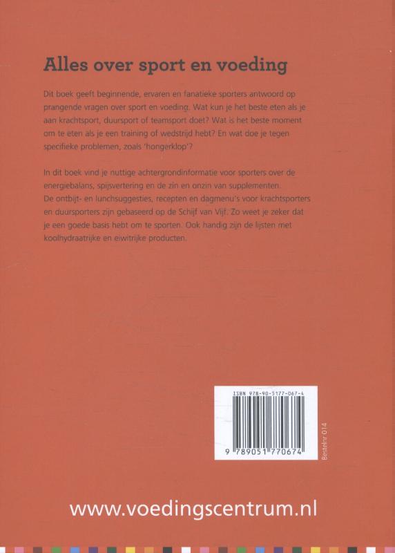 Alles over sport en voeding / Weet wat je eet achterkant