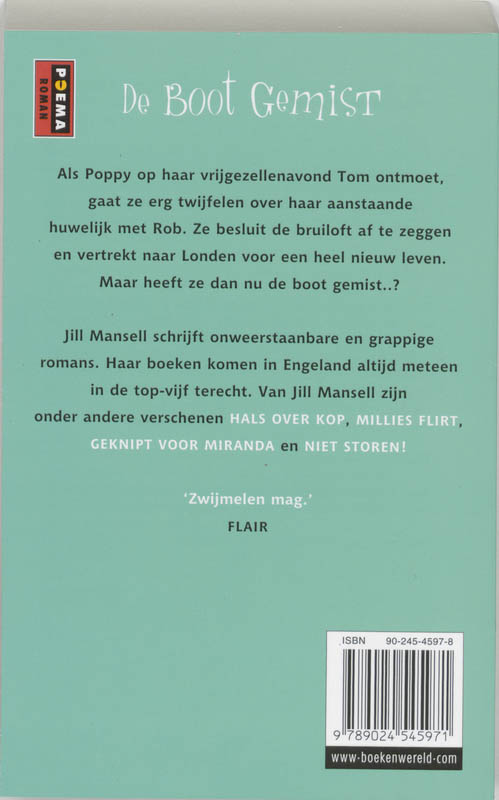 De boot gemist / Poema roman achterkant