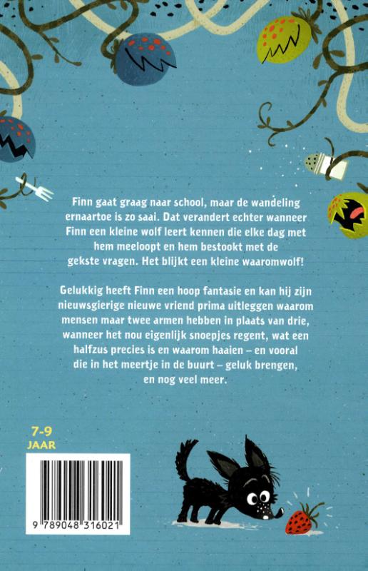 De kleine waaromwolf achterkant