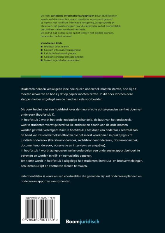 Juridische onderzoeksvaardigheden / Juridische informatievaardigheden achterkant