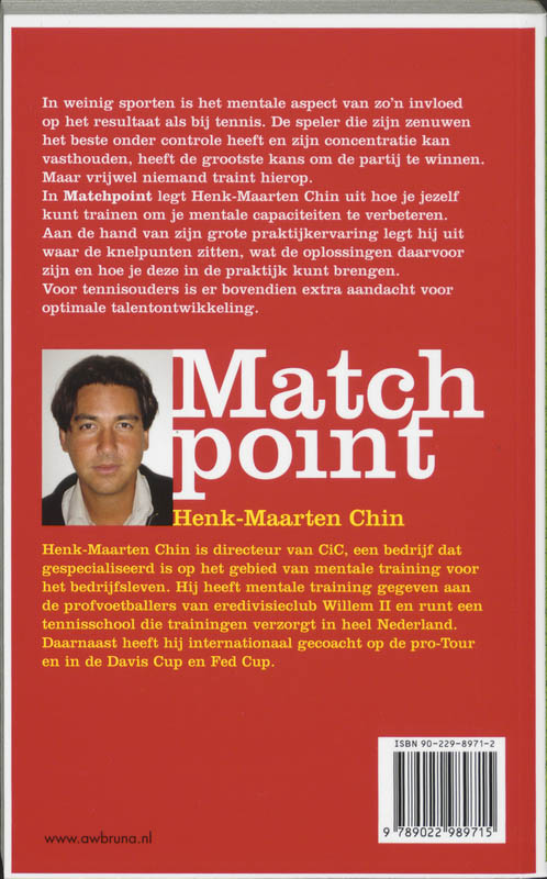 Matchpoint Tennis Het Mentale Aspect achterkant
