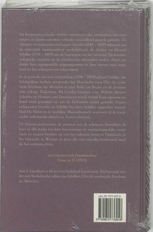 Goethe - Schiller, briefwisseling achterkant