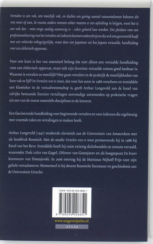 Vertalen wat er staat achterkant