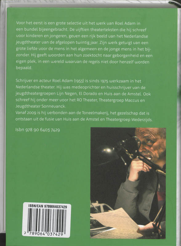 15 theaterteksten van Roel Adam achterkant