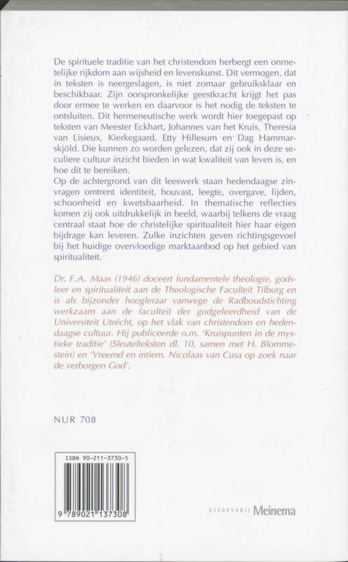Spiritualiteit Als Inzicht achterkant