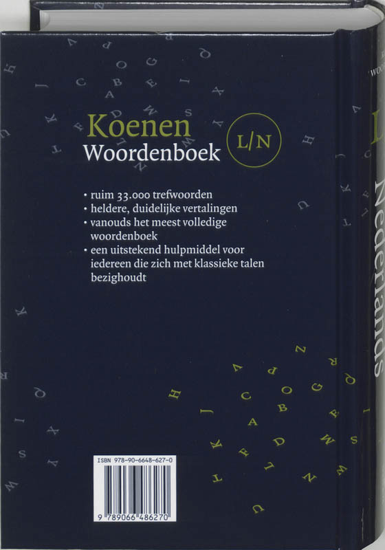 Koenen Woordenboek / Latijn-Nederlands / Koenen woordenboeken achterkant