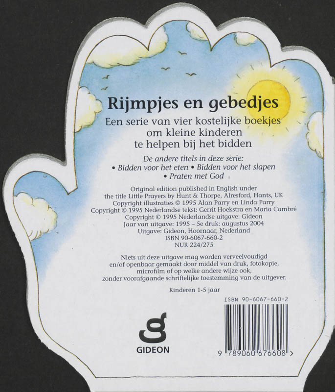 Rijmpjes en gebedjes - Gebedjes voor kinderen achterkant