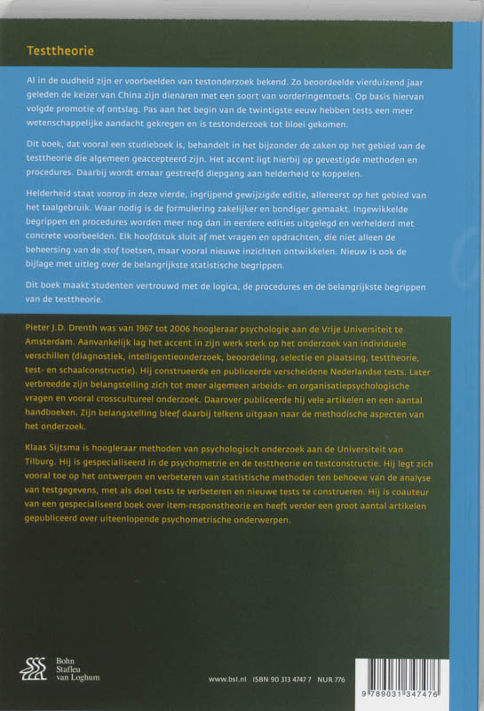 Testtheorie achterkant