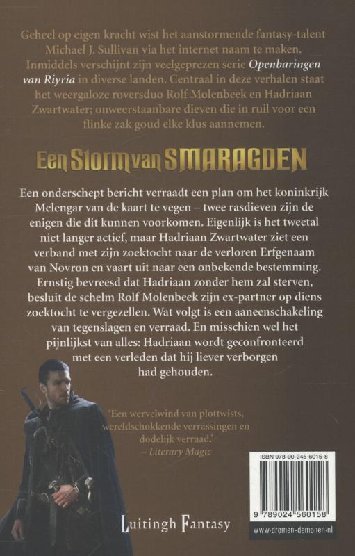 Een storm van smaragden / De openbaringen van Riyria / 4 achterkant