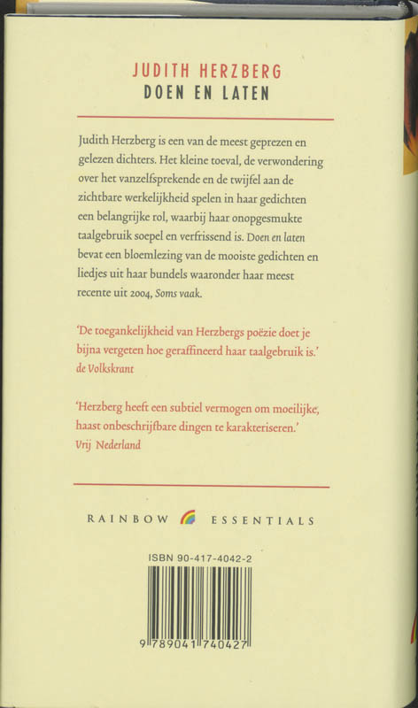 Doen en laten / Rainbow essentials achterkant