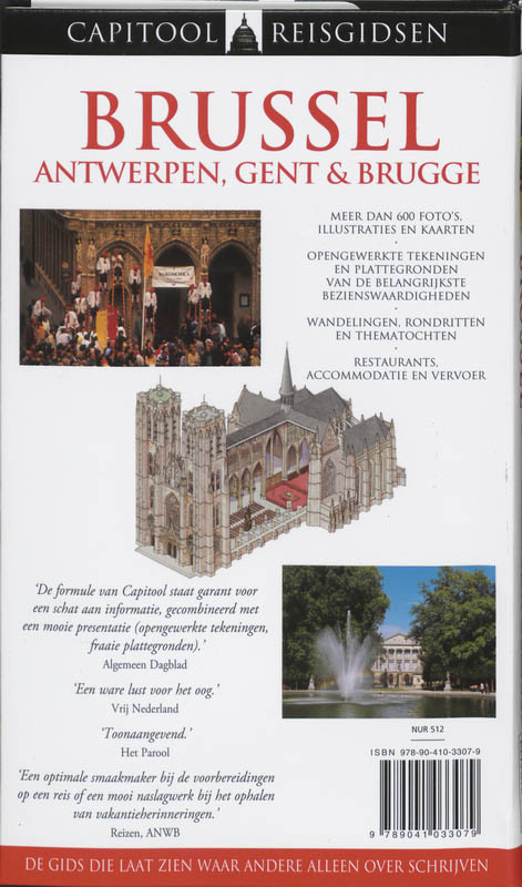 Brussel, Antwerpen, Gent en Brugge achterkant