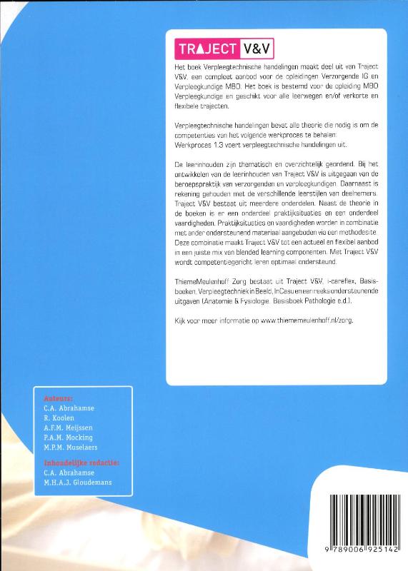 Verpleegtechnische handelingen / niveau 4 / Basisboek / Traject V&V achterkant