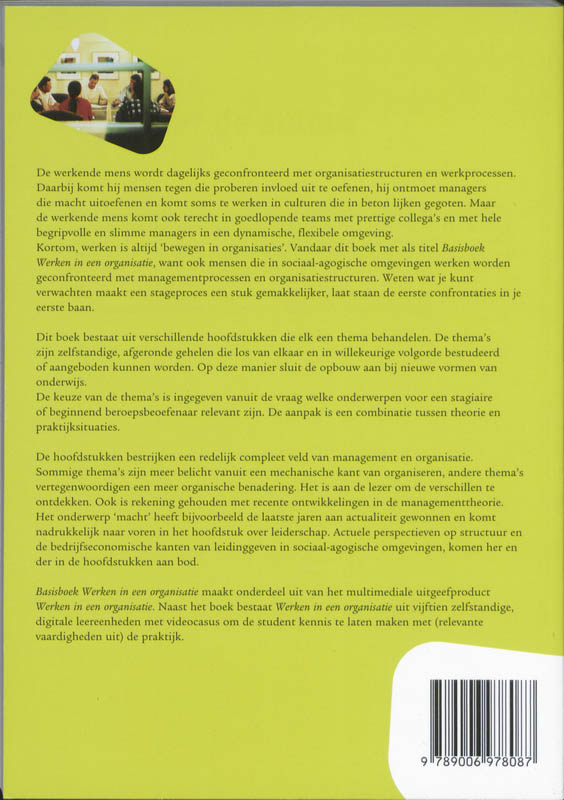 Basisboek werken in een organisatie achterkant