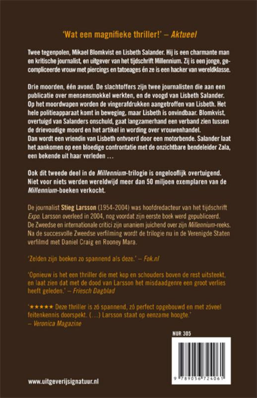 Millennium - De vrouw die met vuur speelde achterkant