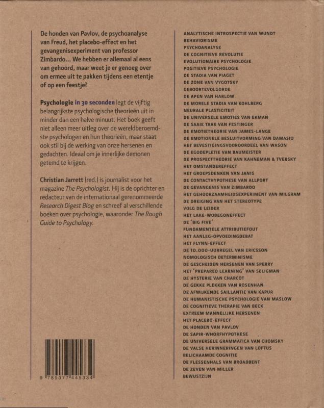 Psychologie In 30 Seconden achterkant