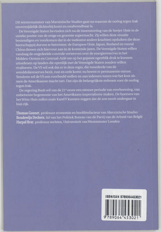 Irak de inzet van de tweede Golfoorlog / Marxistische studies / 60 achterkant