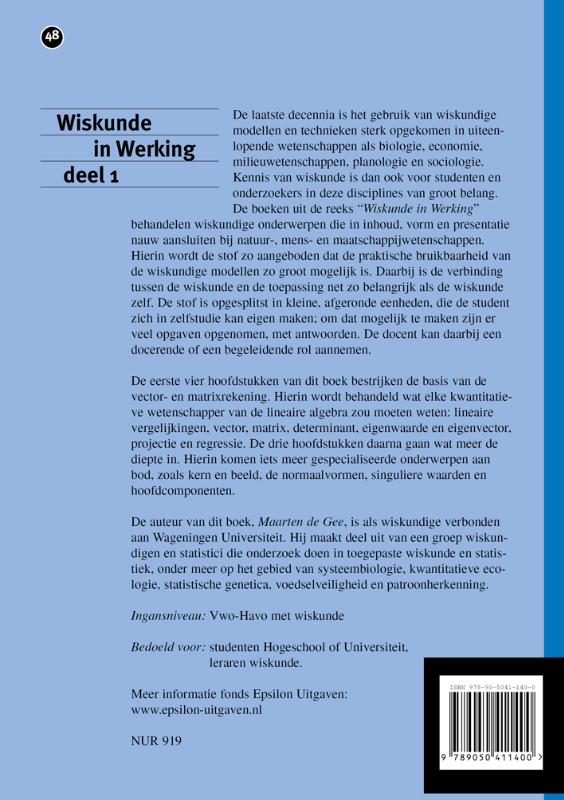 Wiskunde in Werking / deel 1 Vectoren en matrices toegepast / Epsilon uitgaven / 48 achterkant