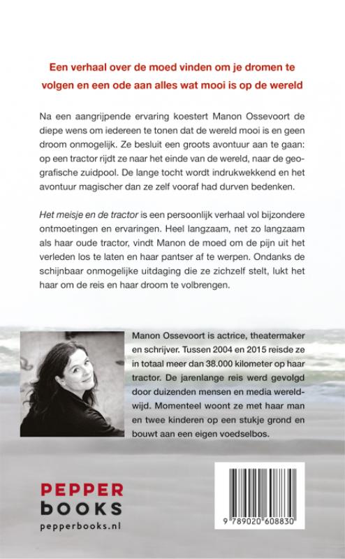 Het meisje en de tractor achterkant