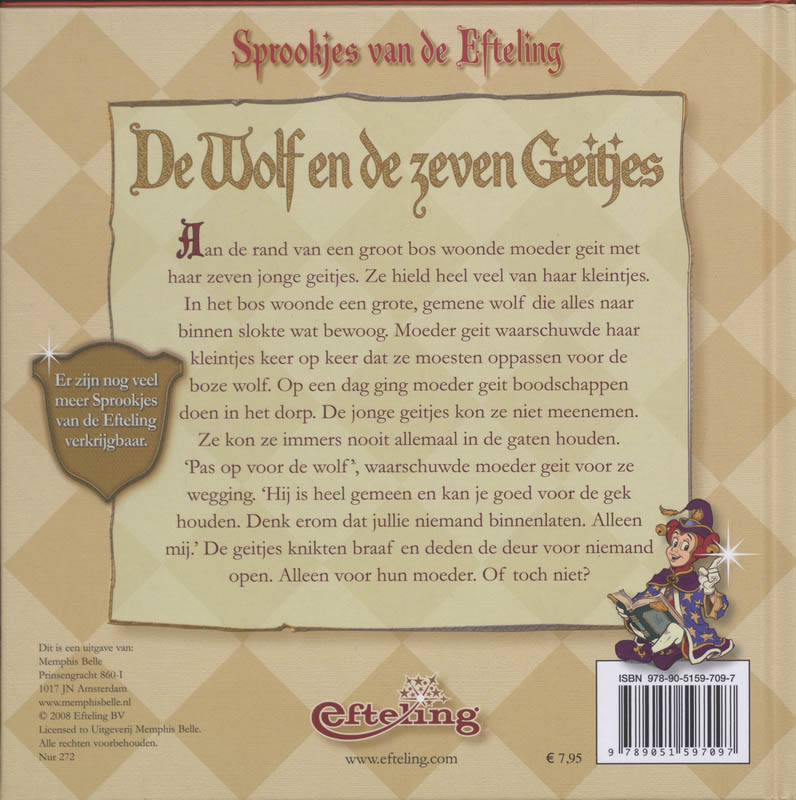 De Wolf En De Zeven Geitjes achterkant