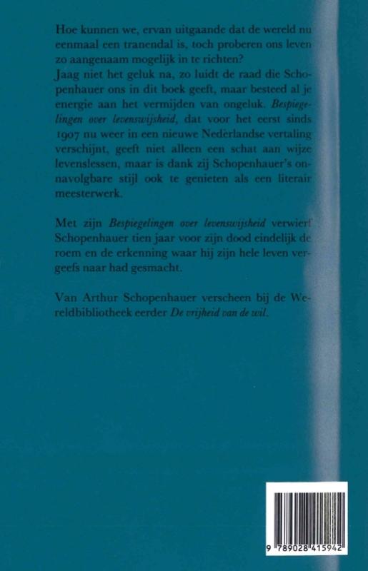 Bespiegelingen over levenswijsheid / Filosofische reeks achterkant