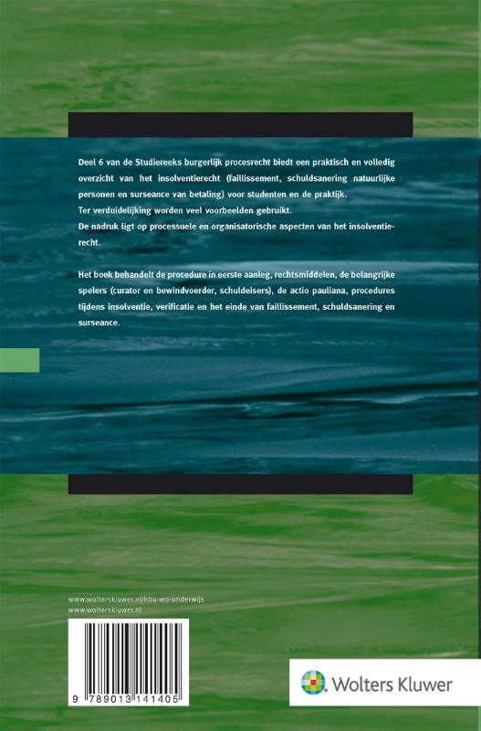 Insolventierecht / Studiereeks burgerlijk procesrecht achterkant