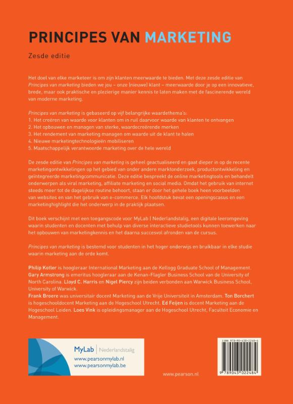 Principes van marketing achterkant