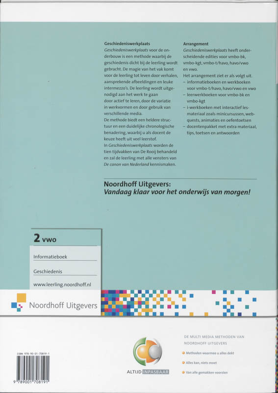 Informatieboek 2 Vwo Geschiedeniswerkplaats achterkant