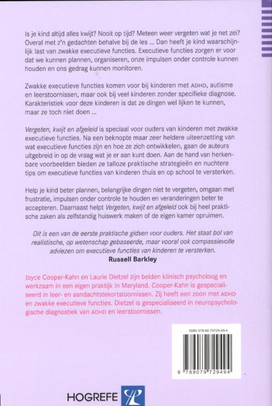 Vergeten, kwijt en afgeleid achterkant