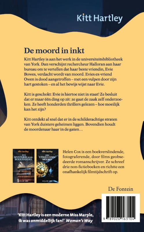 Kitt Hartley 1 - De moord in inkt achterkant