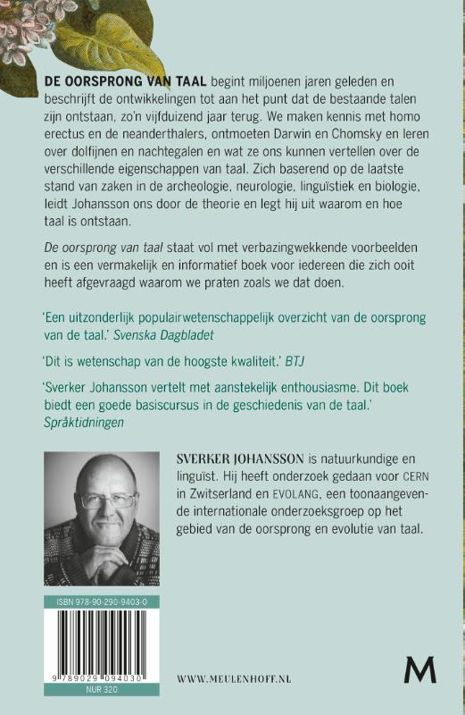 De oorsprong van taal achterkant