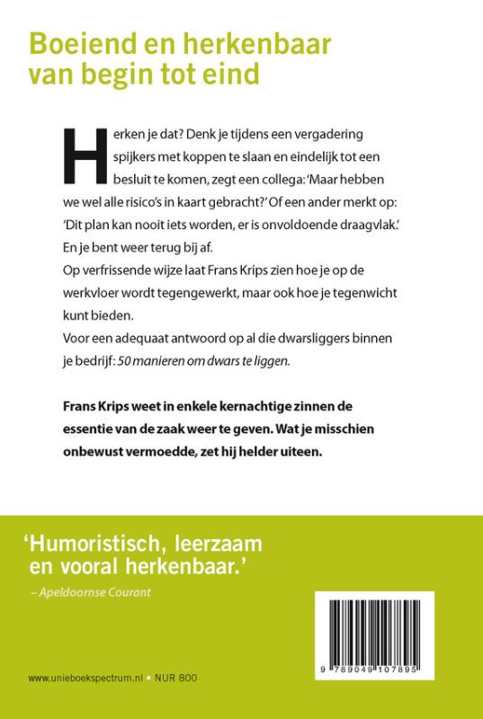 50 manieren om dwars te liggen achterkant