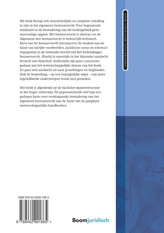 Kern van het bestuursrecht / Boom Juridische studieboeken achterkant