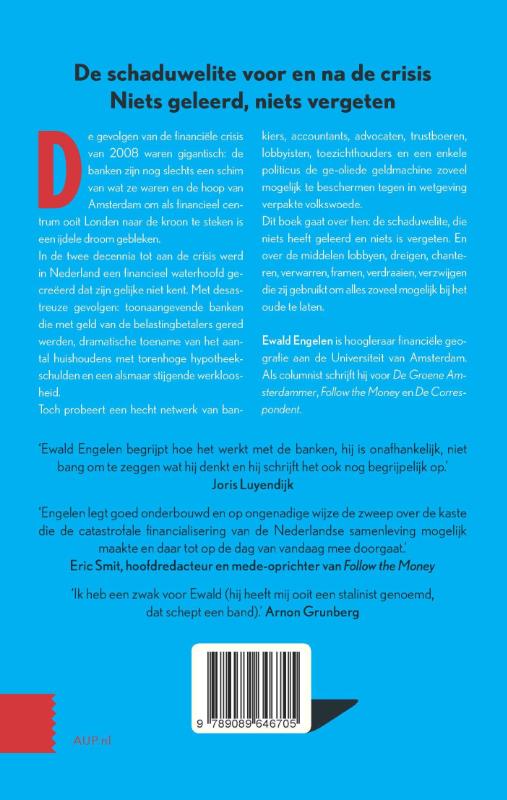 De schaduwelite voor en na de crisis achterkant