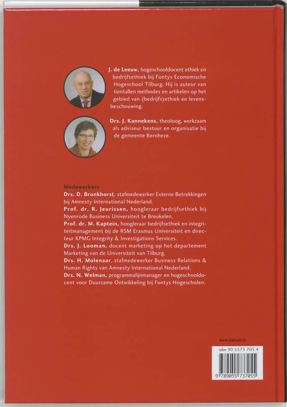 Bedrijfsethiek voor HBO achterkant