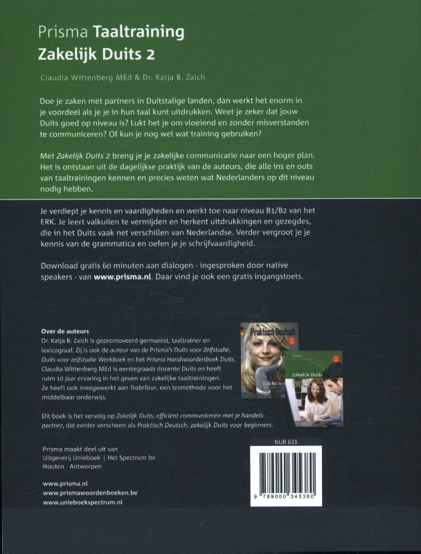 Zakelijk Duits 2 achterkant