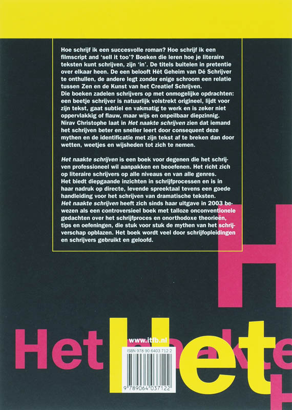 Het naakte schrijven achterkant