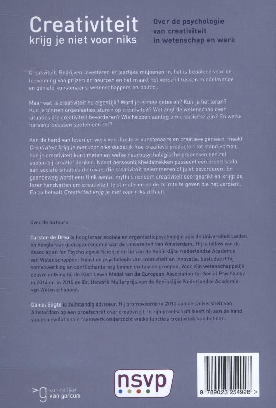 Creativiteit krijg je niet voor niets achterkant