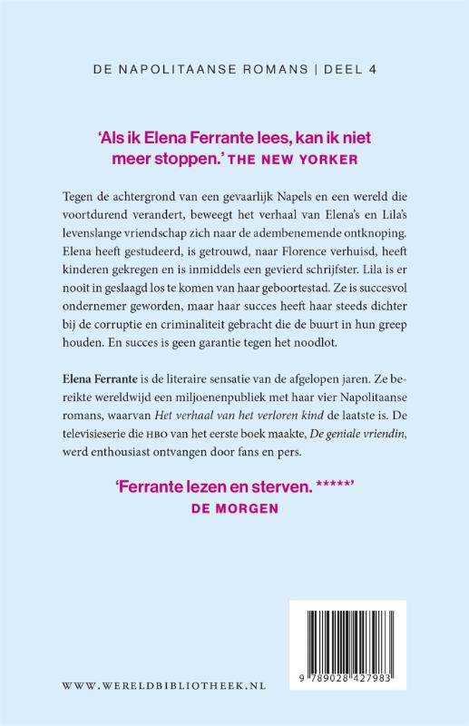 Het verhaal van het verloren kind / De geniale vriendin / 4 achterkant