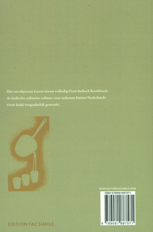 Groot nieuw volledig Oost-Indisch kookboek achterkant