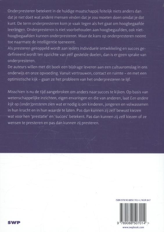 Een andere kijk op (onder)presteren achterkant