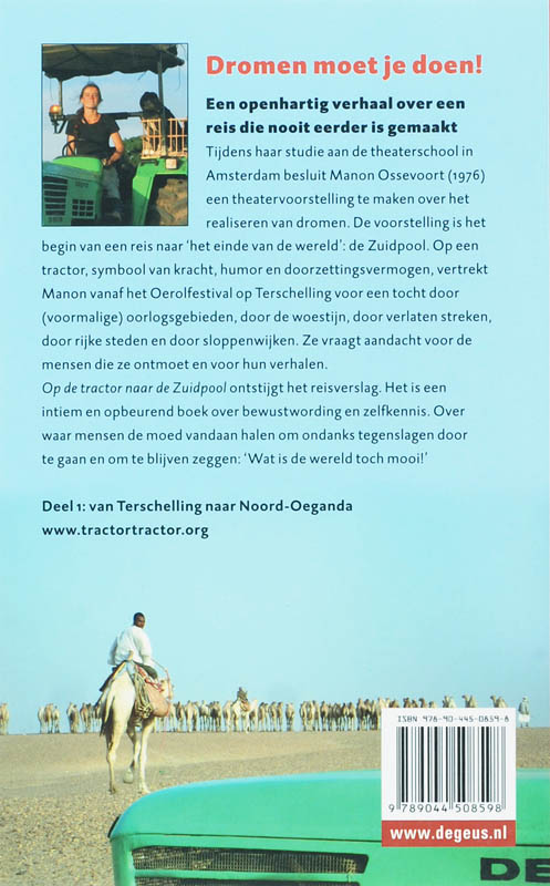 Op de tractor naar de Zuidpool achterkant