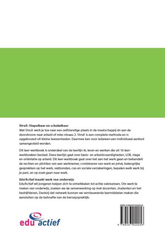Ik, leren en werken: Aan het werk / StruX achterkant