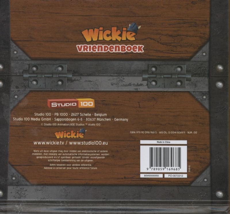 Vriendenboek Wickie achterkant