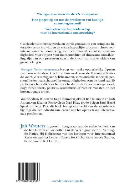 Verenigde Naties: mensenwerk achterkant