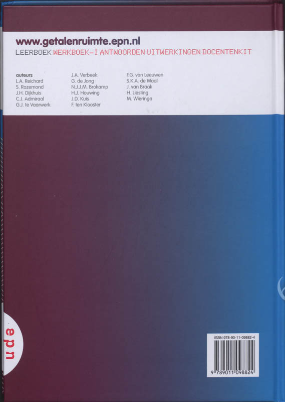 Getal en Ruimte / 4 vwo A achterkant