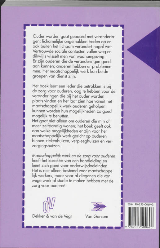 Maatschappelijk werk en de zorg voor ouderen / HBO-reeks gezondheidszorg/welzijn / 7 achterkant